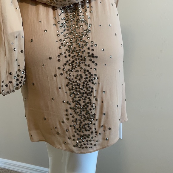 HAUTE HIPPIE Nude SILK sequin studded embellished dress ⭐️HOST PICK⭐️ small NWOT - Picture 13 of 14